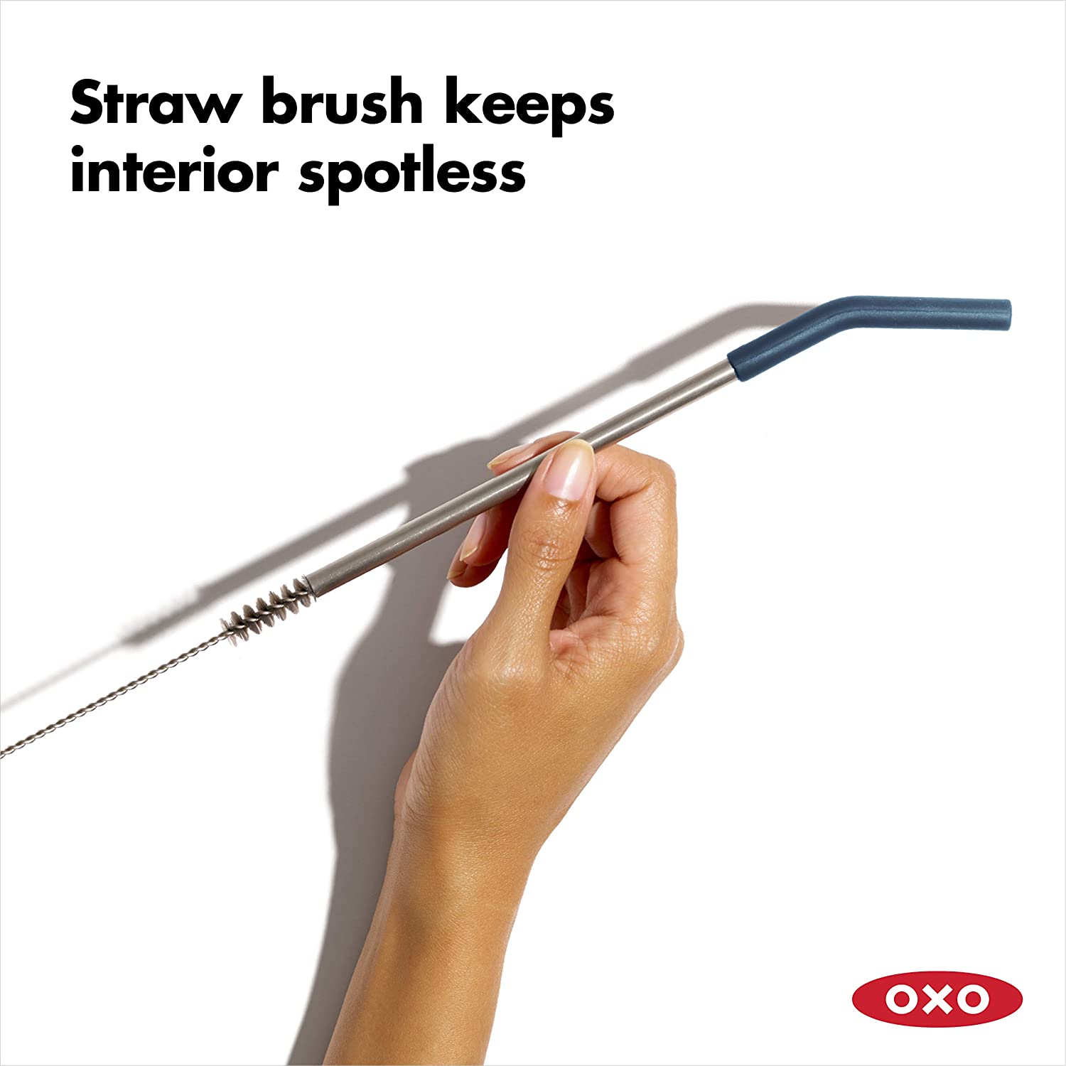 OXO GG 5 PIECE REUSABLE STRAW AND BRUSH SET - STORM/MIST