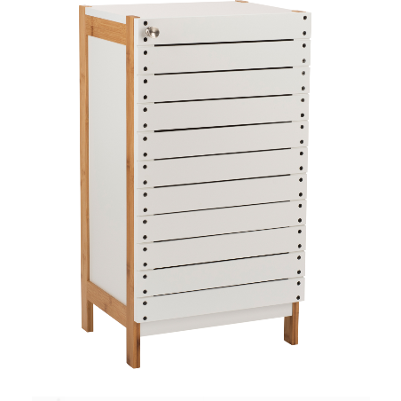 2 Shelf Bamboo Floor Cabinet in White