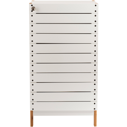 2 Shelf Bamboo Floor Cabinet in White