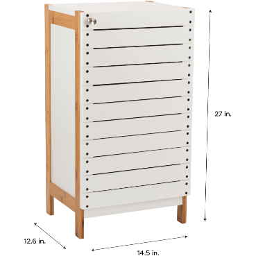 2 Shelf Bamboo Floor Cabinet in White