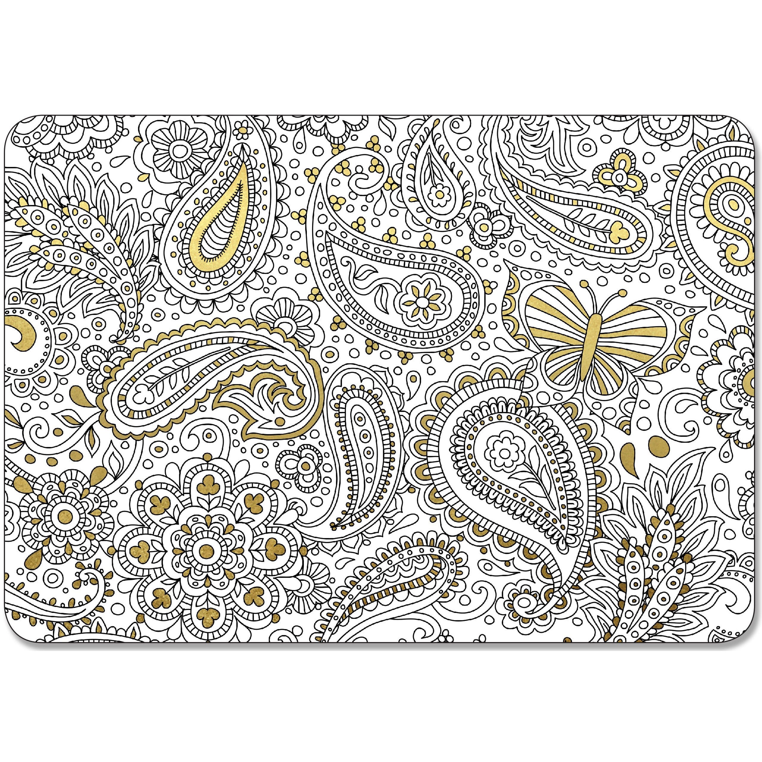 16 Coloring Postcards Gold foil Highlights