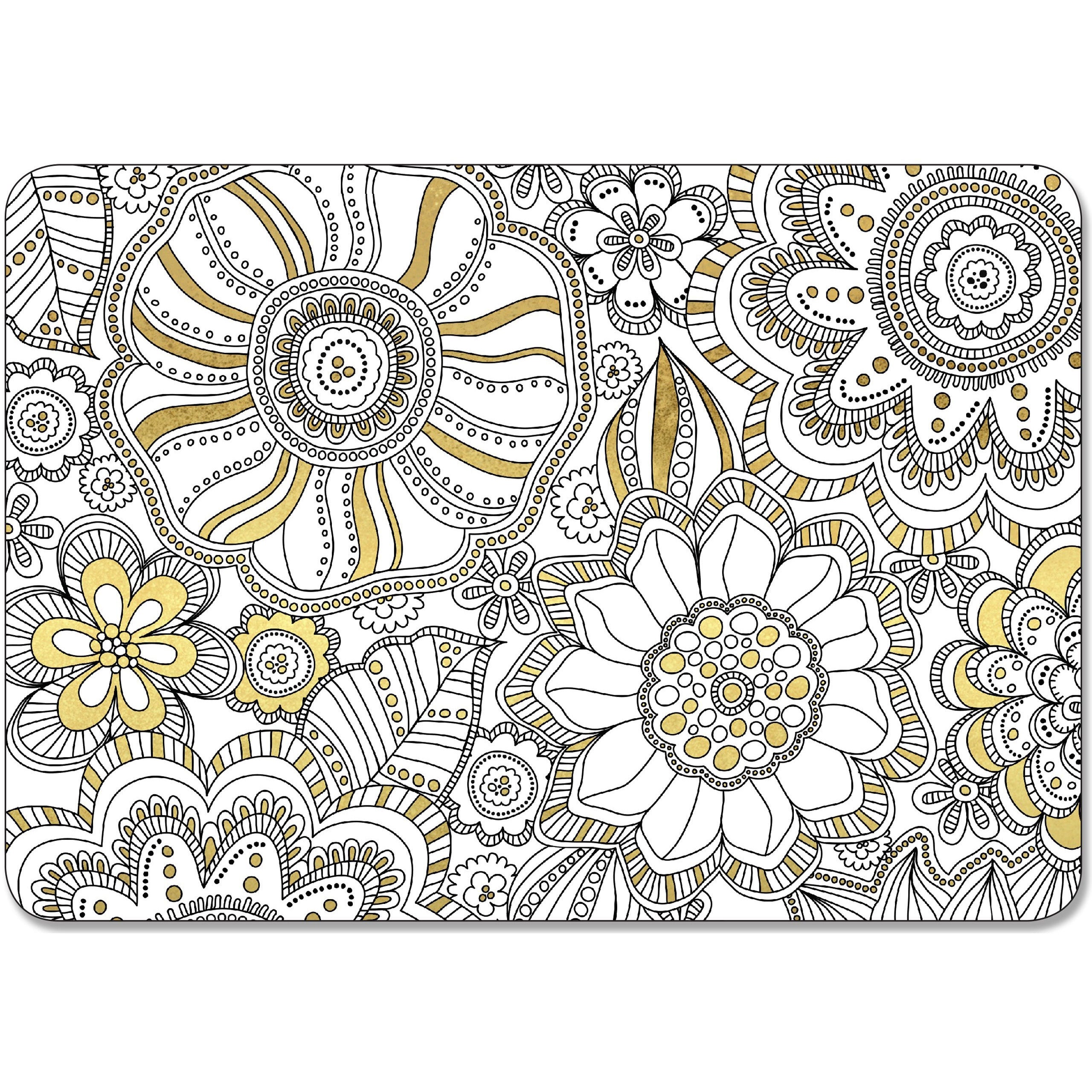 16 Coloring Postcards Gold foil Highlights