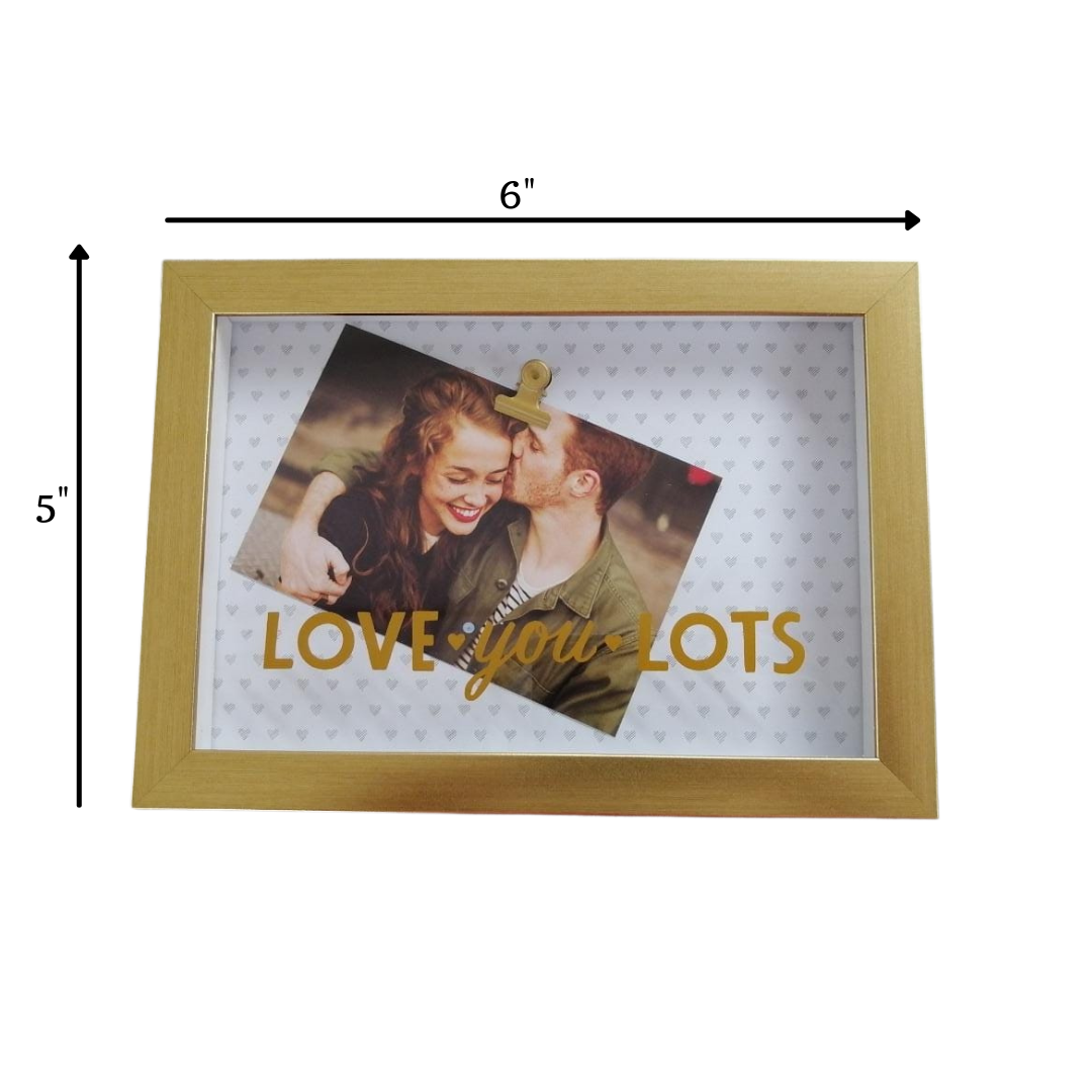 PHOTOCLIP MOTTO LOVE YOU 4 x 6" MAT BRASS