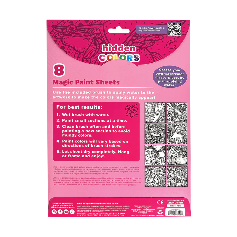 Hidden colors magic paint sheets - magic friends