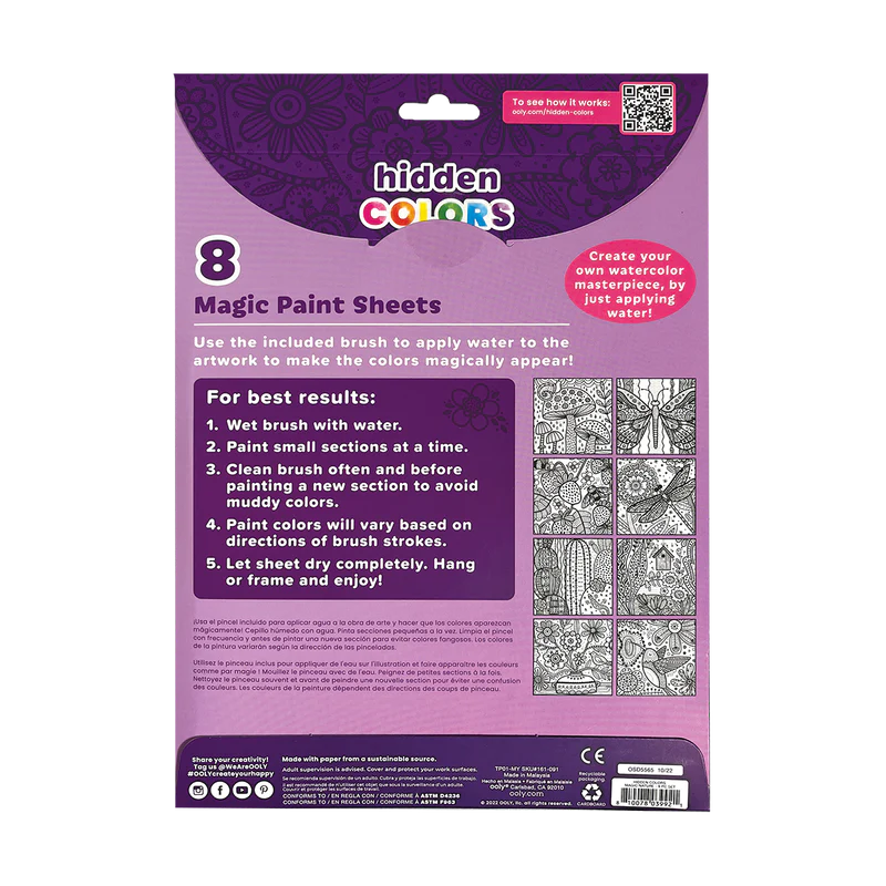 Hidden colors magic paint sheets - magic nature