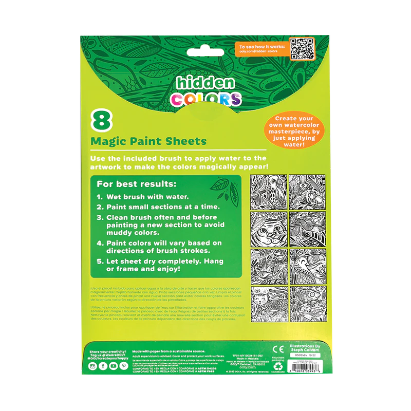 Hidden colors magic paint sheets - magic jungle