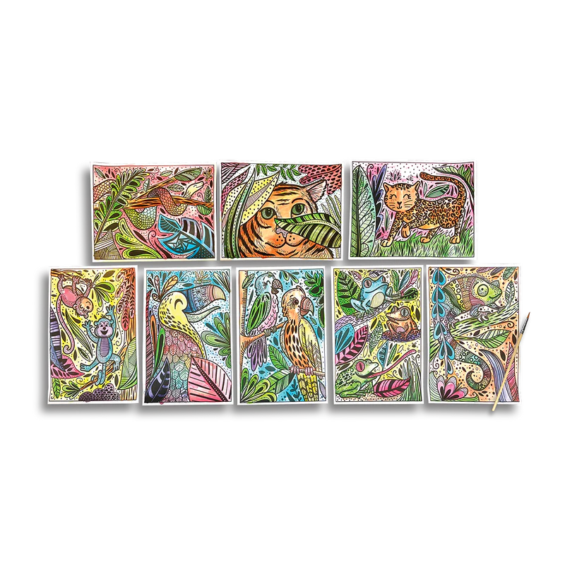 Hidden colors magic paint sheets - magic jungle