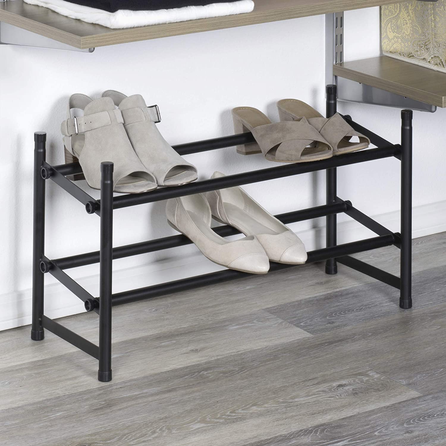 STACKING AND EXPANDING SHOE RACK MATTE BLACK