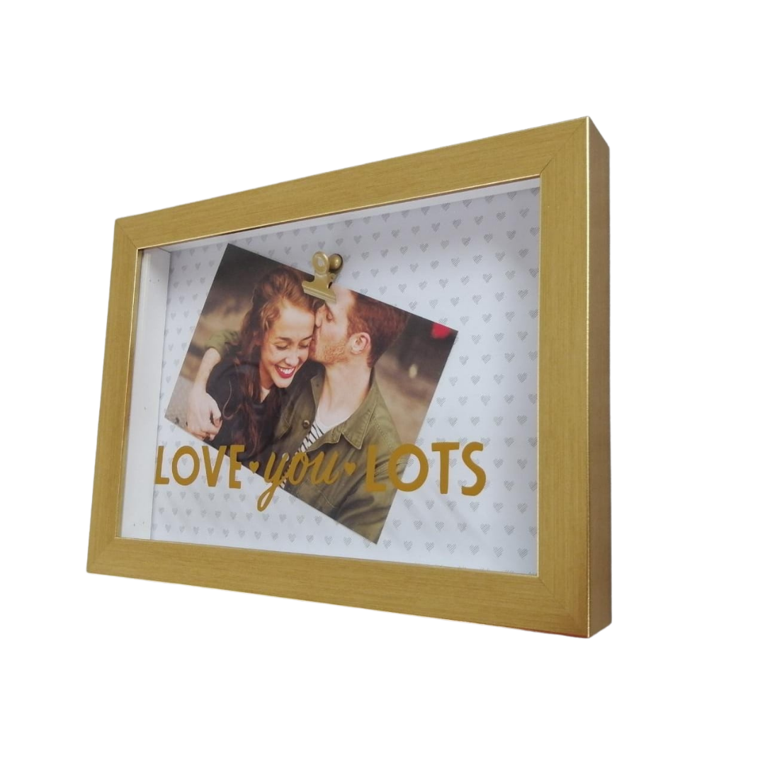 PHOTOCLIP MOTTO LOVE YOU 4 x 6" MAT BRASS