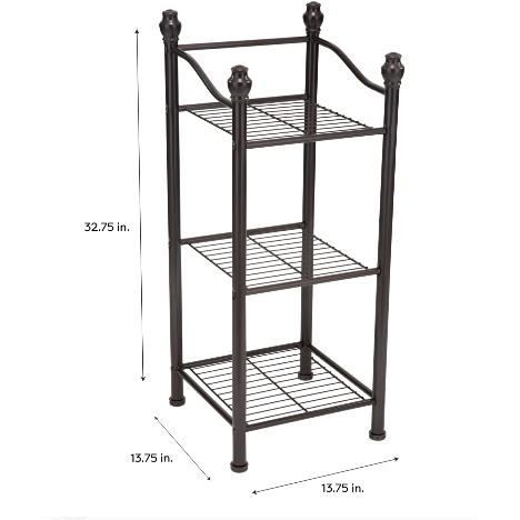 Tier Freestanding Shelving Tower in Oil Rubbed Bronze