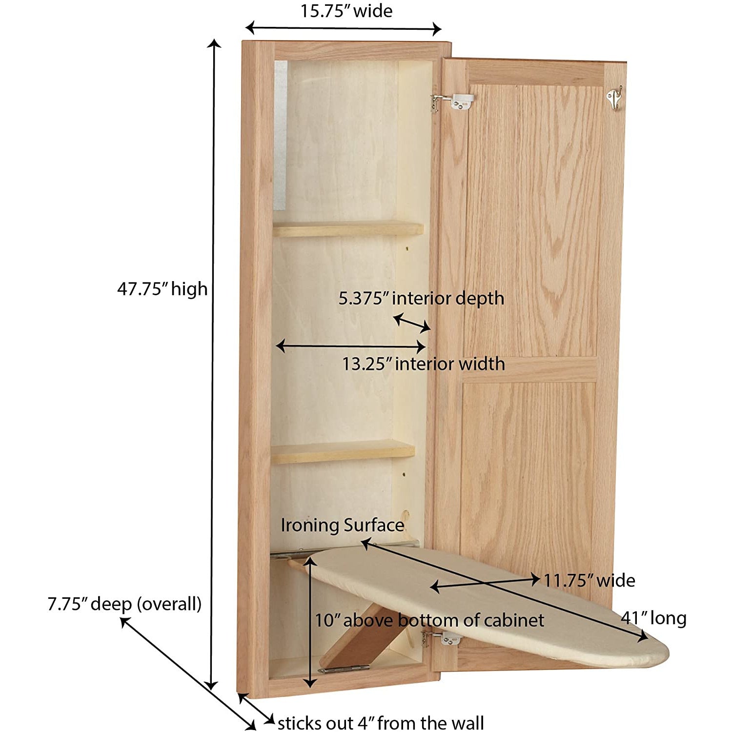 In-Wall Ironing Board Cabinet with Built In Ironing Board