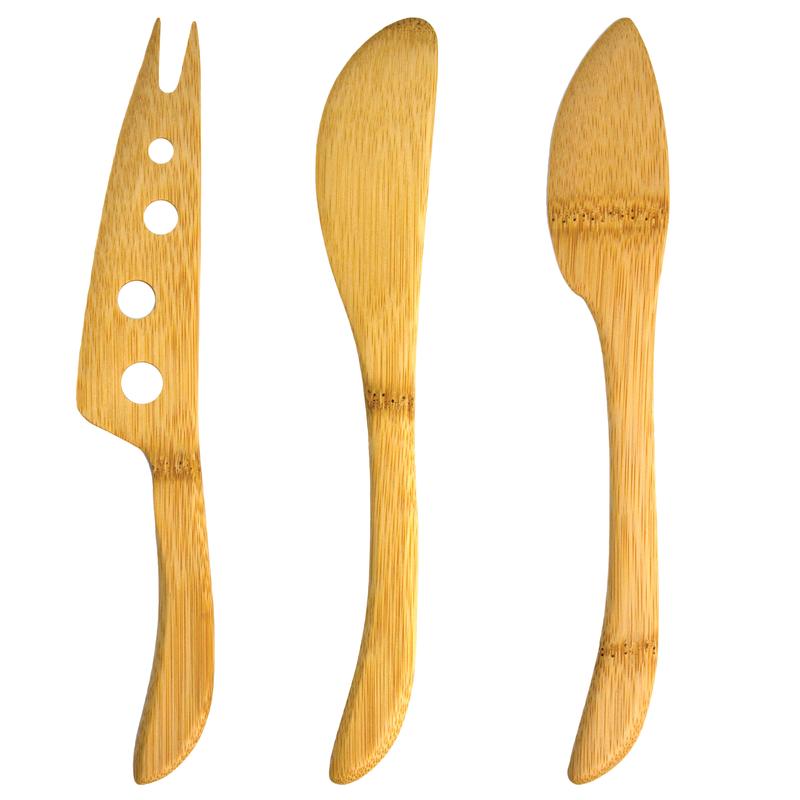 3PC BAMBOO CHEESE KNIFE SET