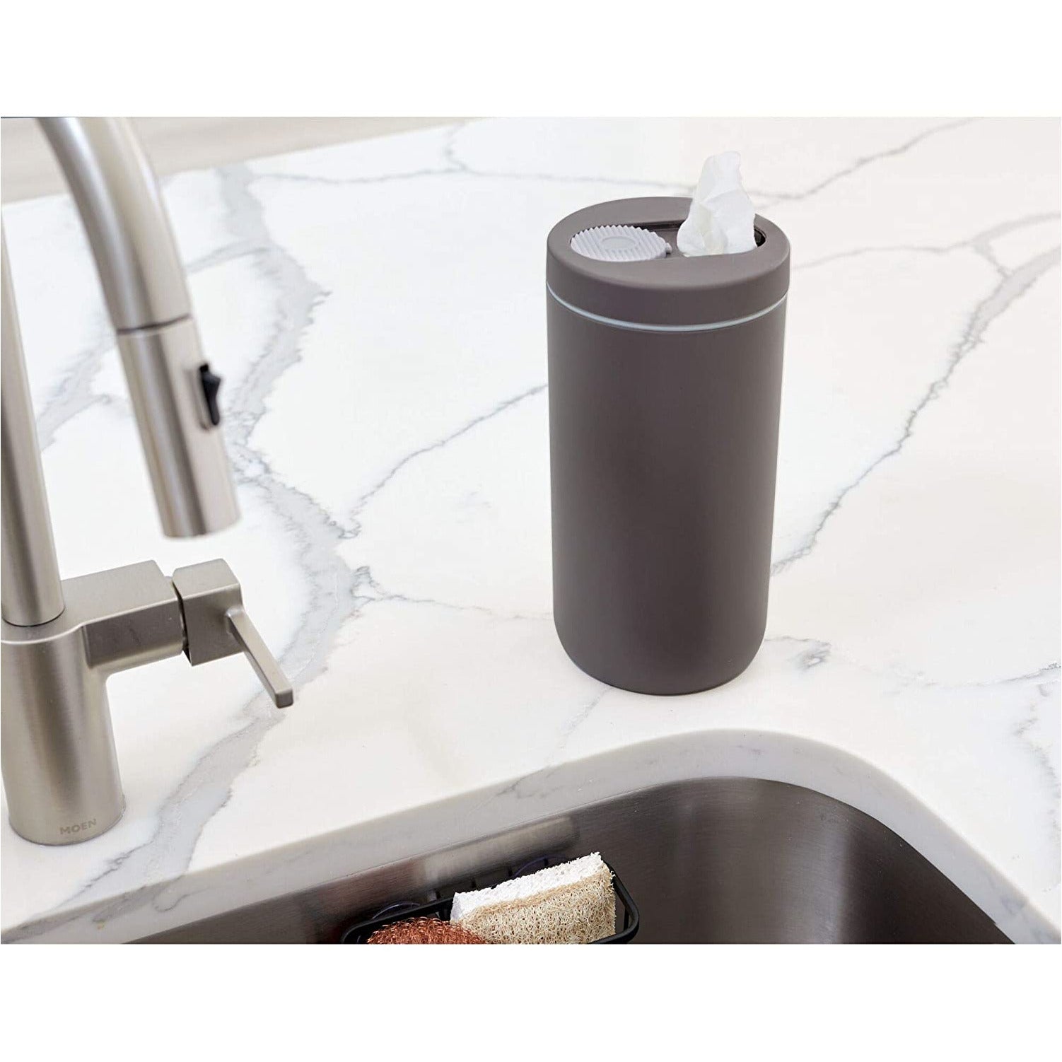 Wipes Dispenser Charcoal and Gray Accents