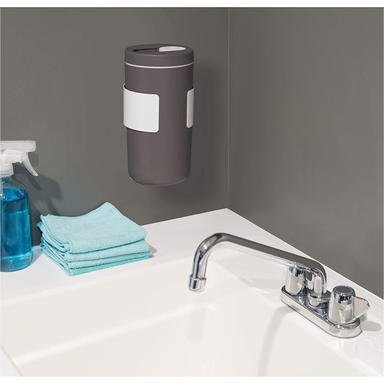 Wipes Dispenser Charcoal and Gray Accents