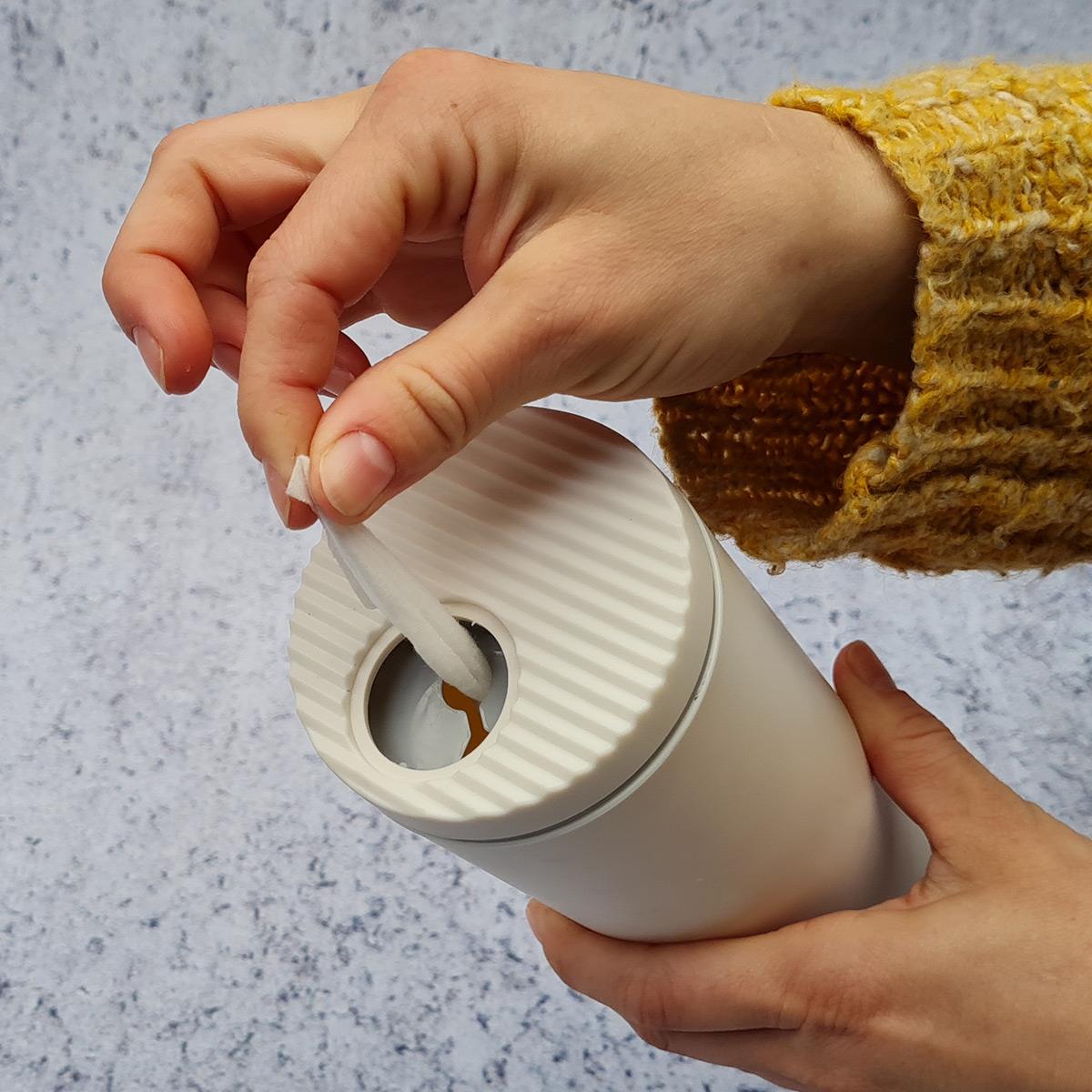 Cupholder Wipes Dispenser Coconut with Gray Accents