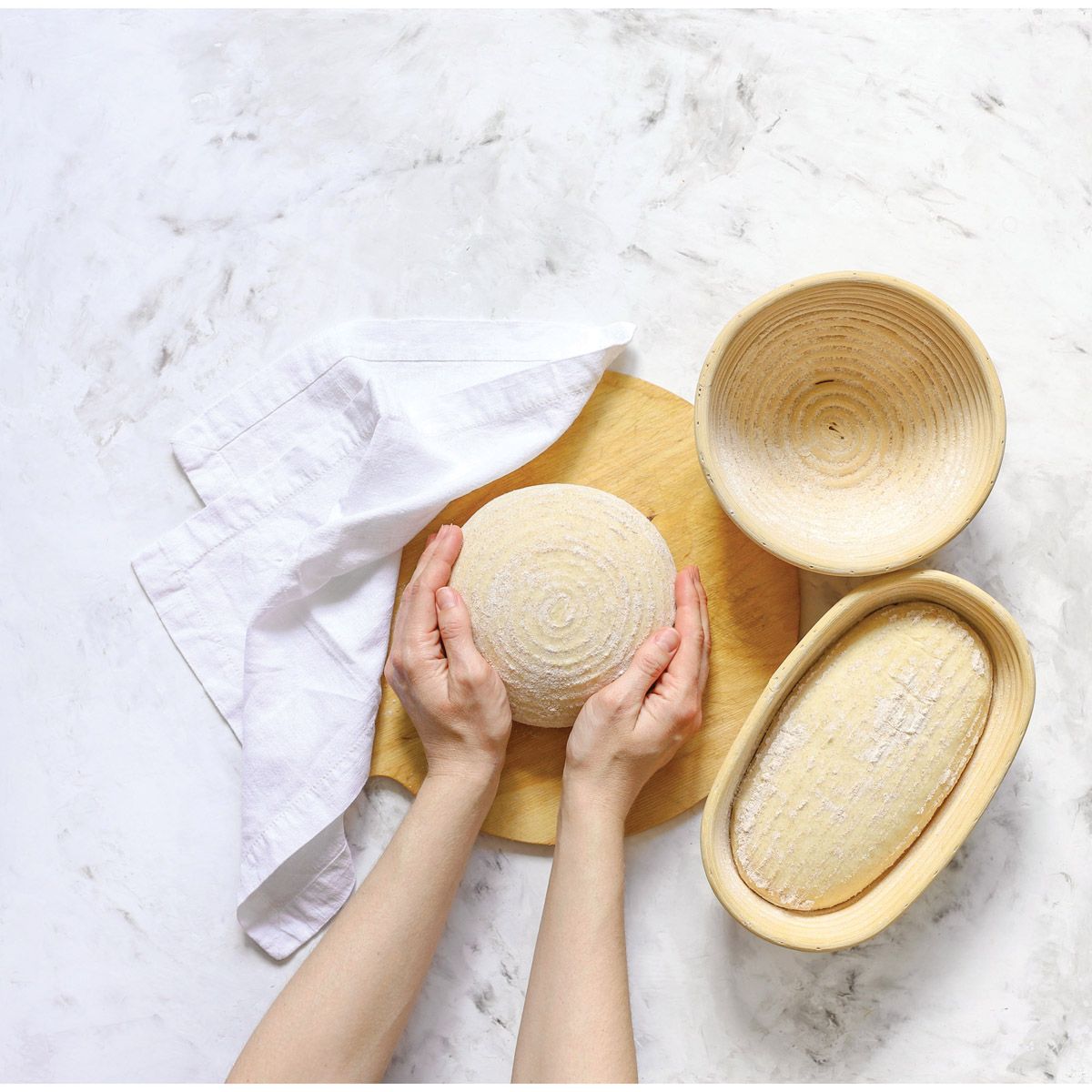 Oval bread proofing basket