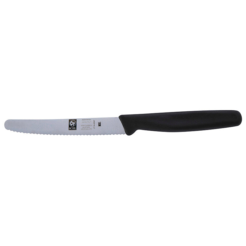 Black 4.5" Serrated Stake Knives
