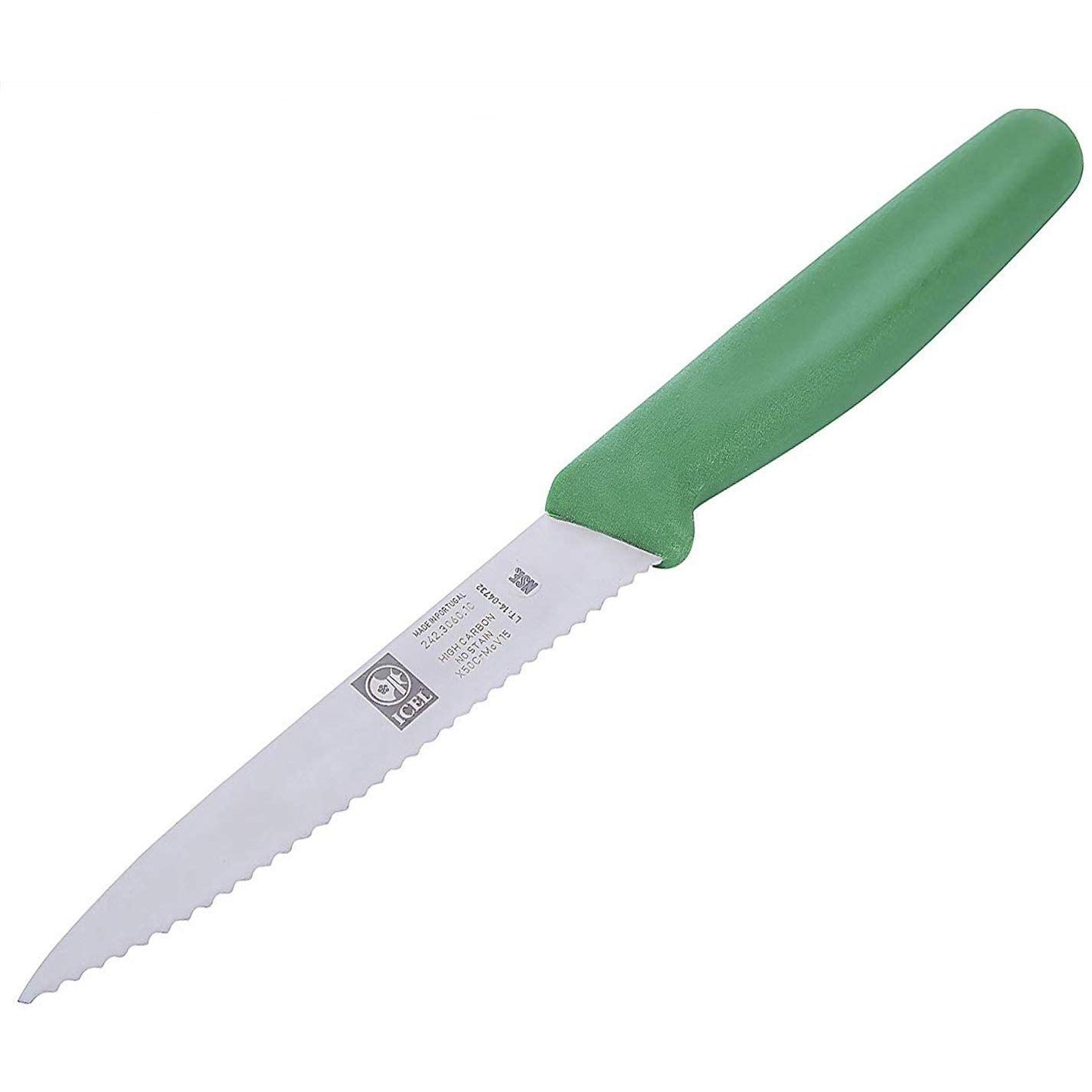 Green 4" Serrated Paring Knives