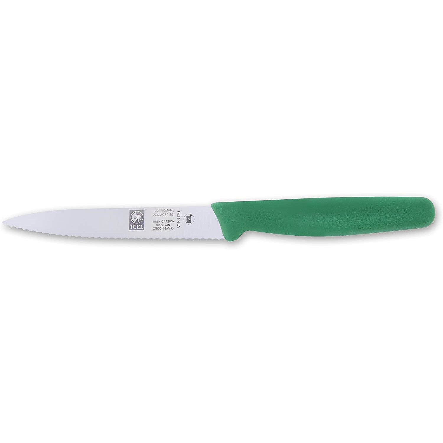 Green 4" Serrated Paring Knives