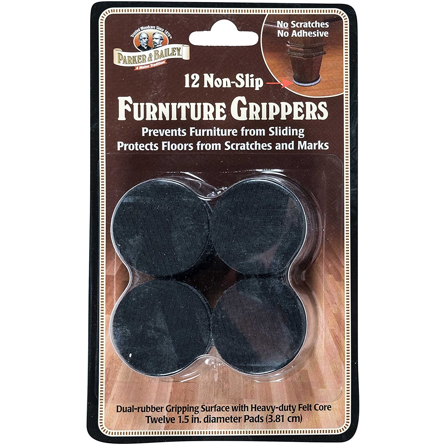 12 1.5" NON-SLIP FURNITURE GRIPPERS