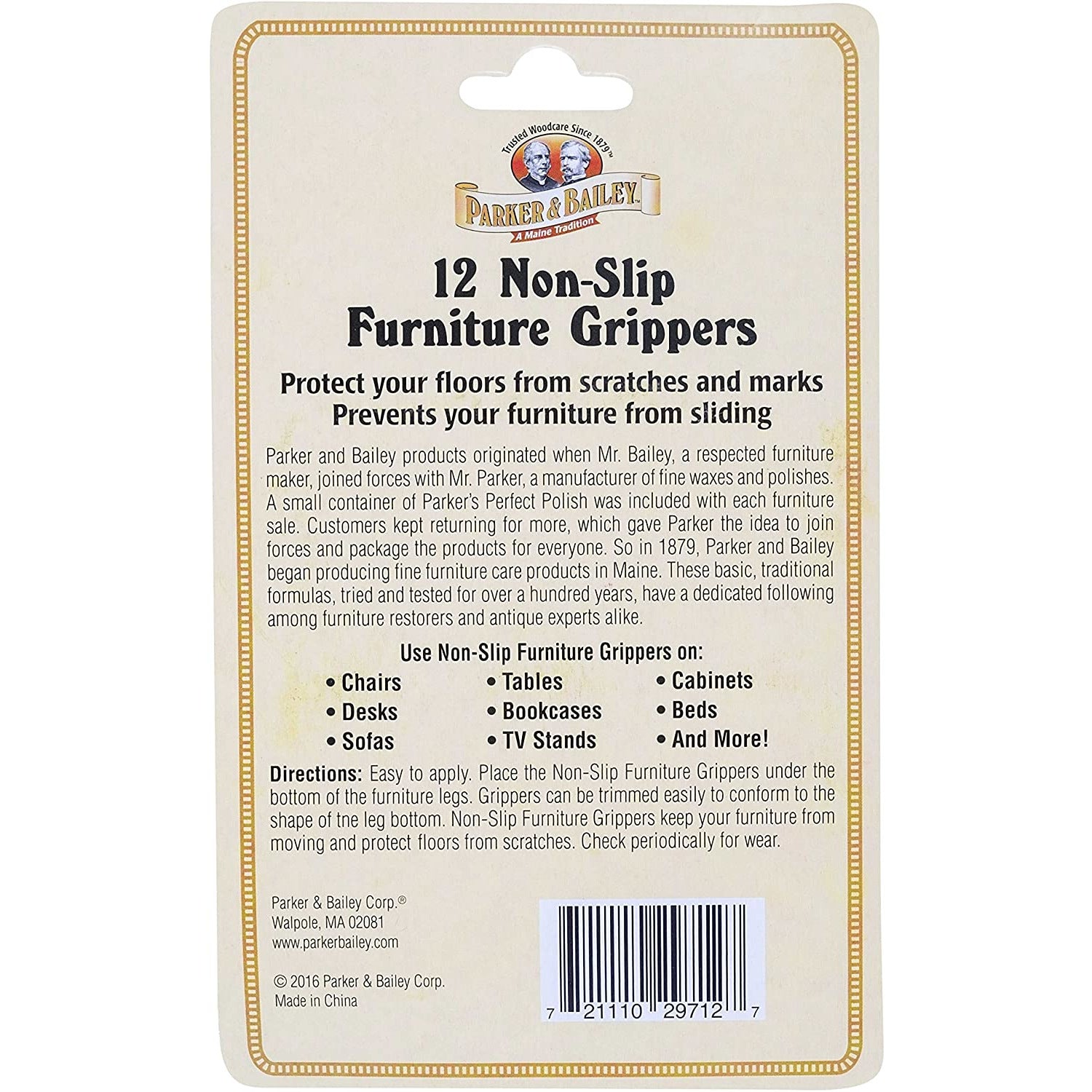 12 1.5" NON-SLIP FURNITURE GRIPPERS