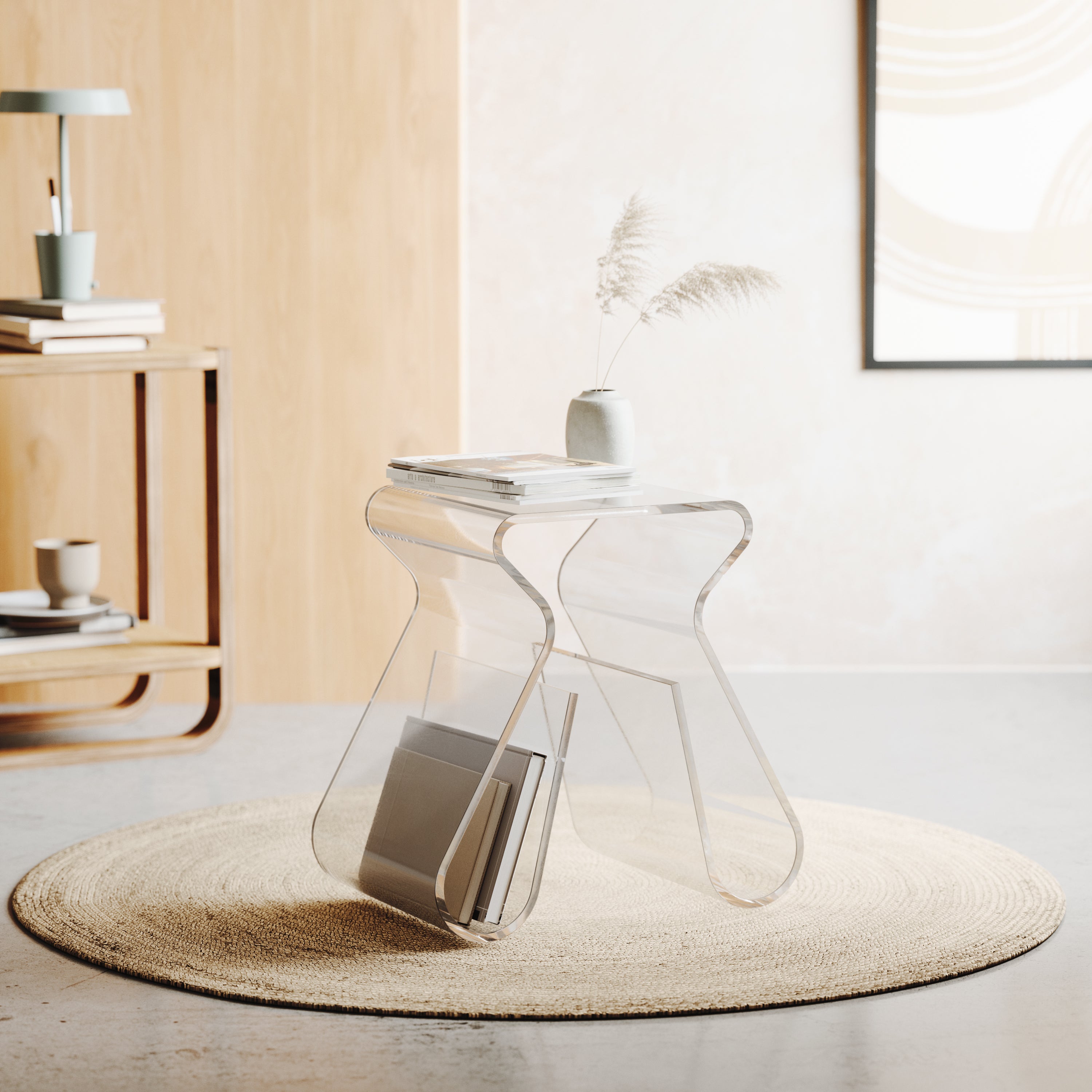 MAGINO STOOL & MAGAZINE  RACK by Karim Rashid