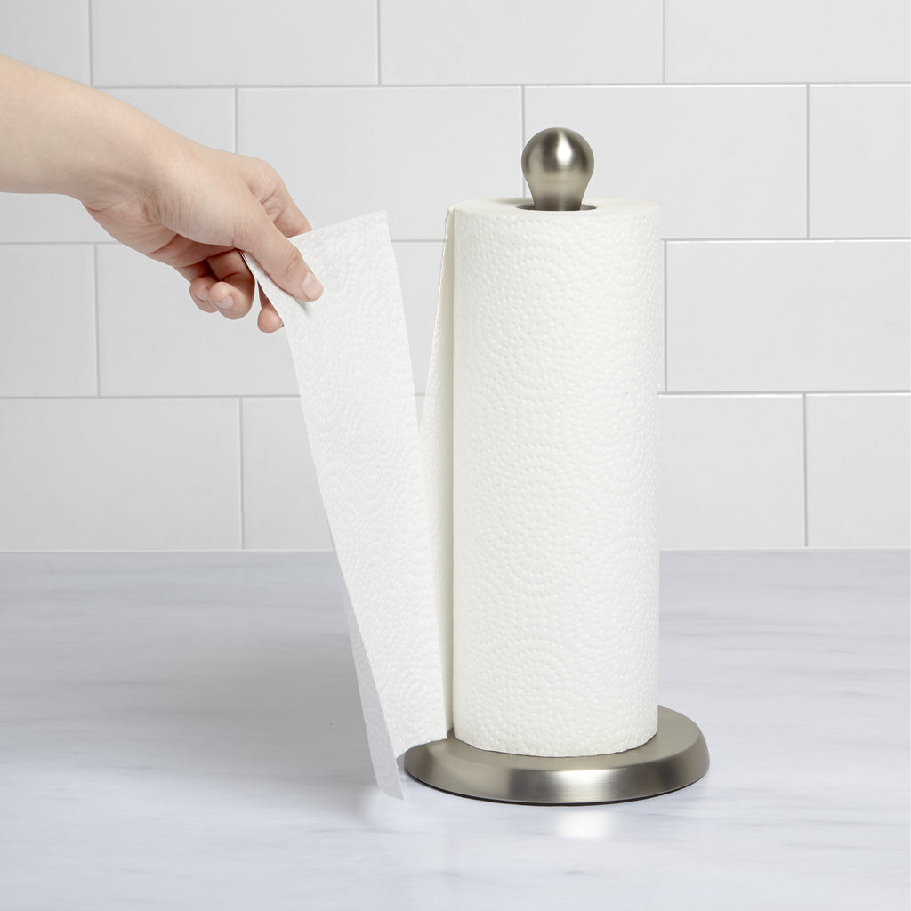 Tug Paper Towel Holder Nickel/ Black