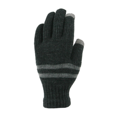 ACRYLIC KNIT TOUCHSCREEN GLOVE - BLACK