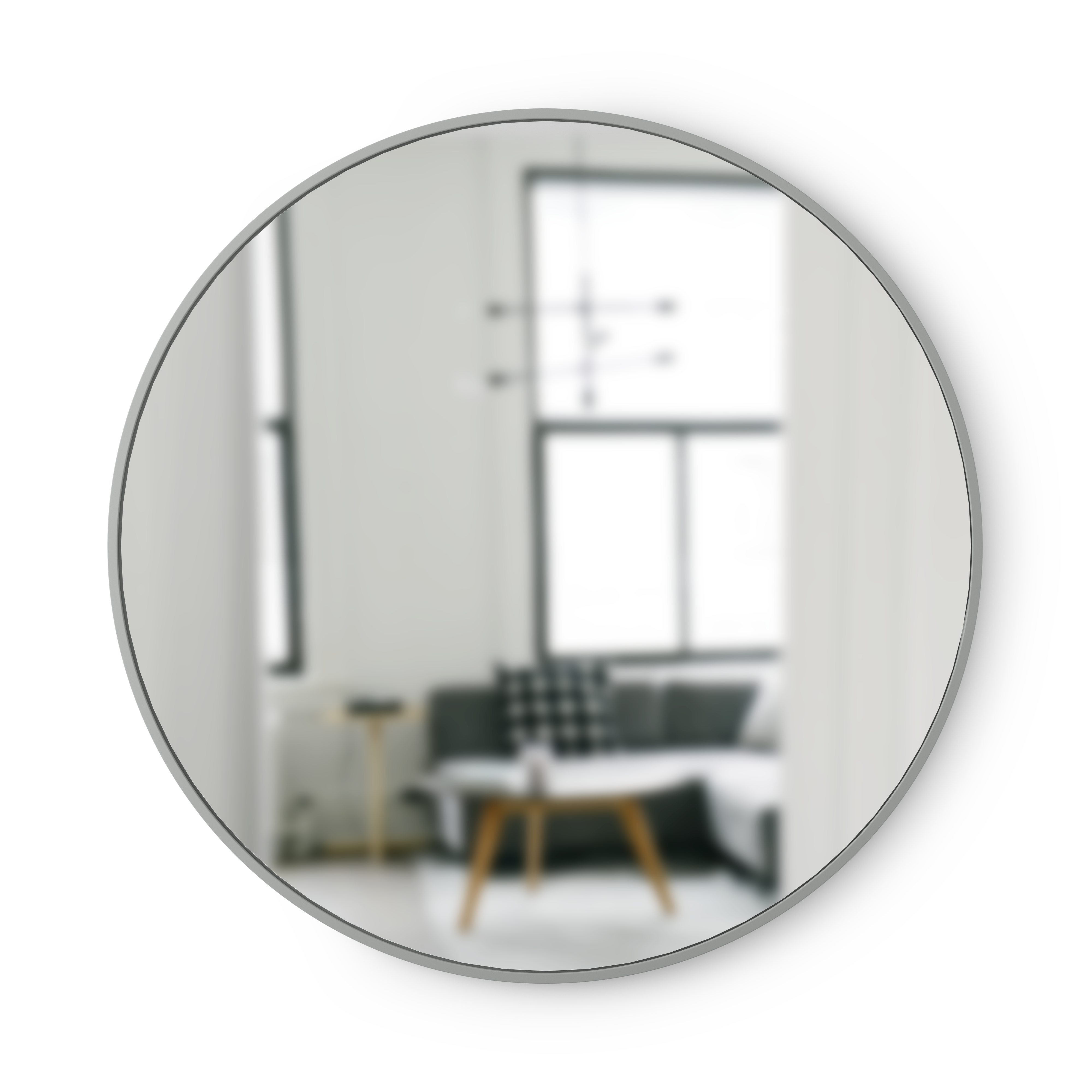 Hub Wall Mirror 37" Grey