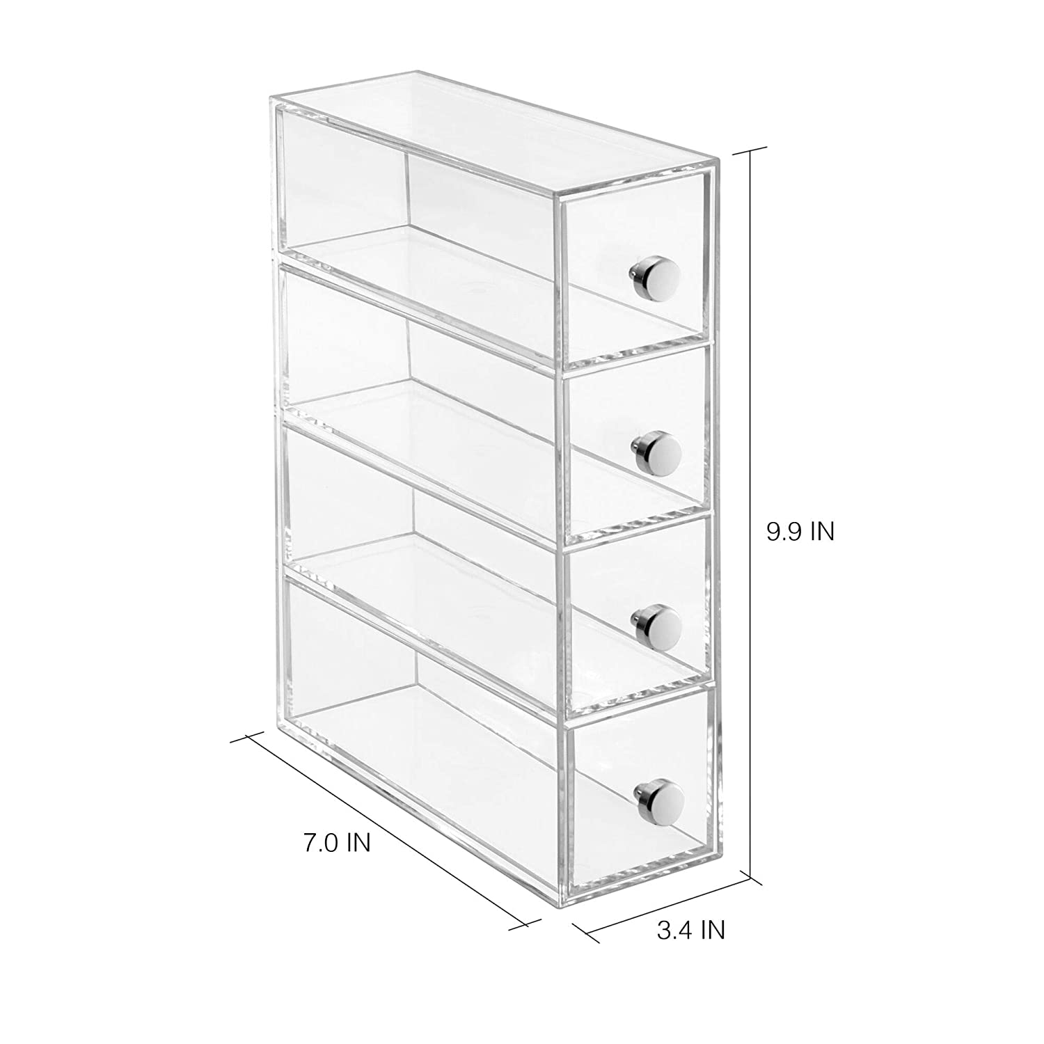 Clear Drawers Tower - 4 Drawer Flip