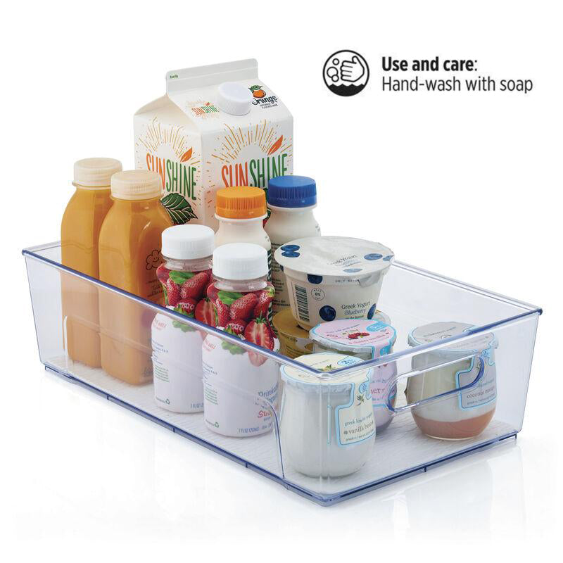 Clear Fridge Bin with White Liner