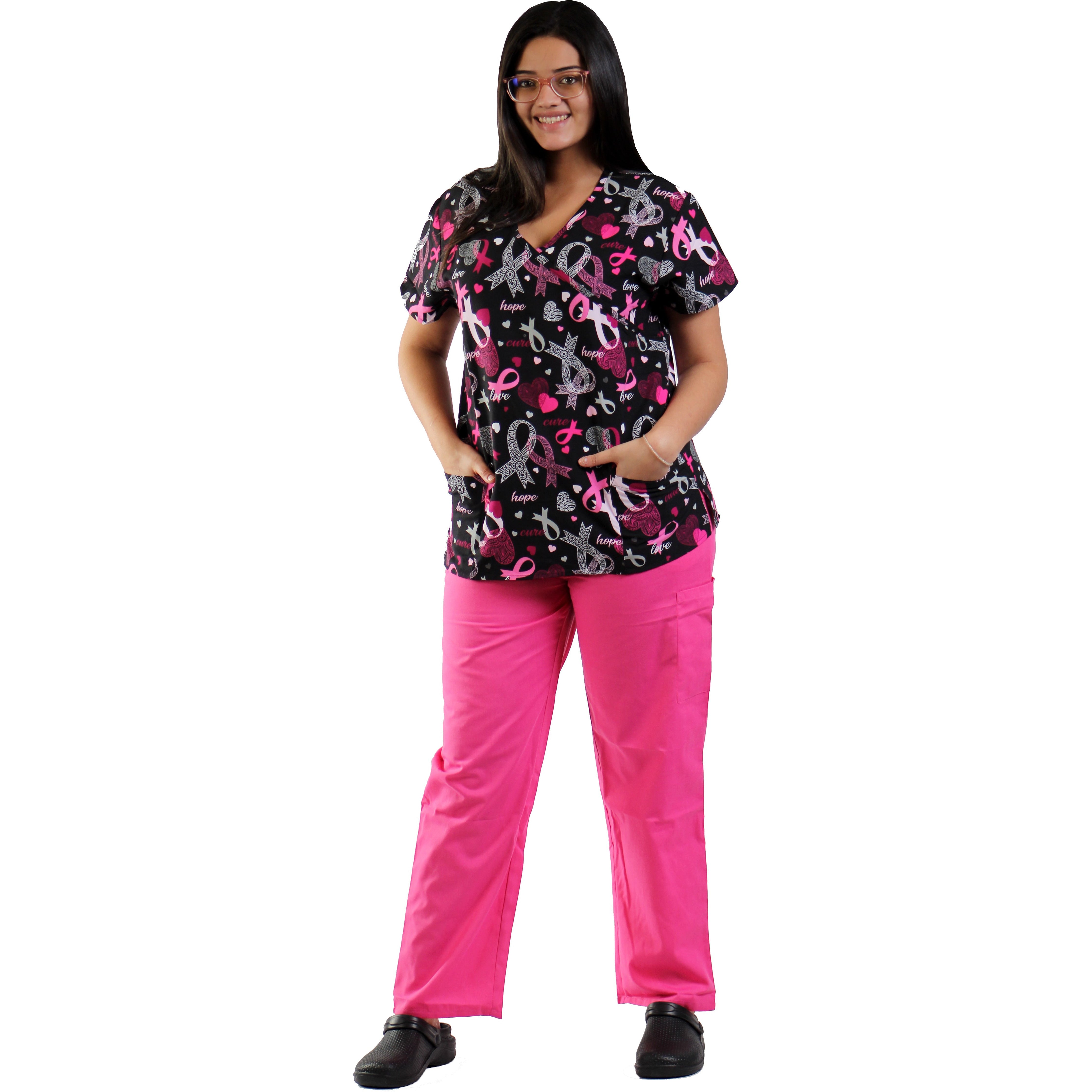 Uniforme Estampado de Negro con Rosado Printed