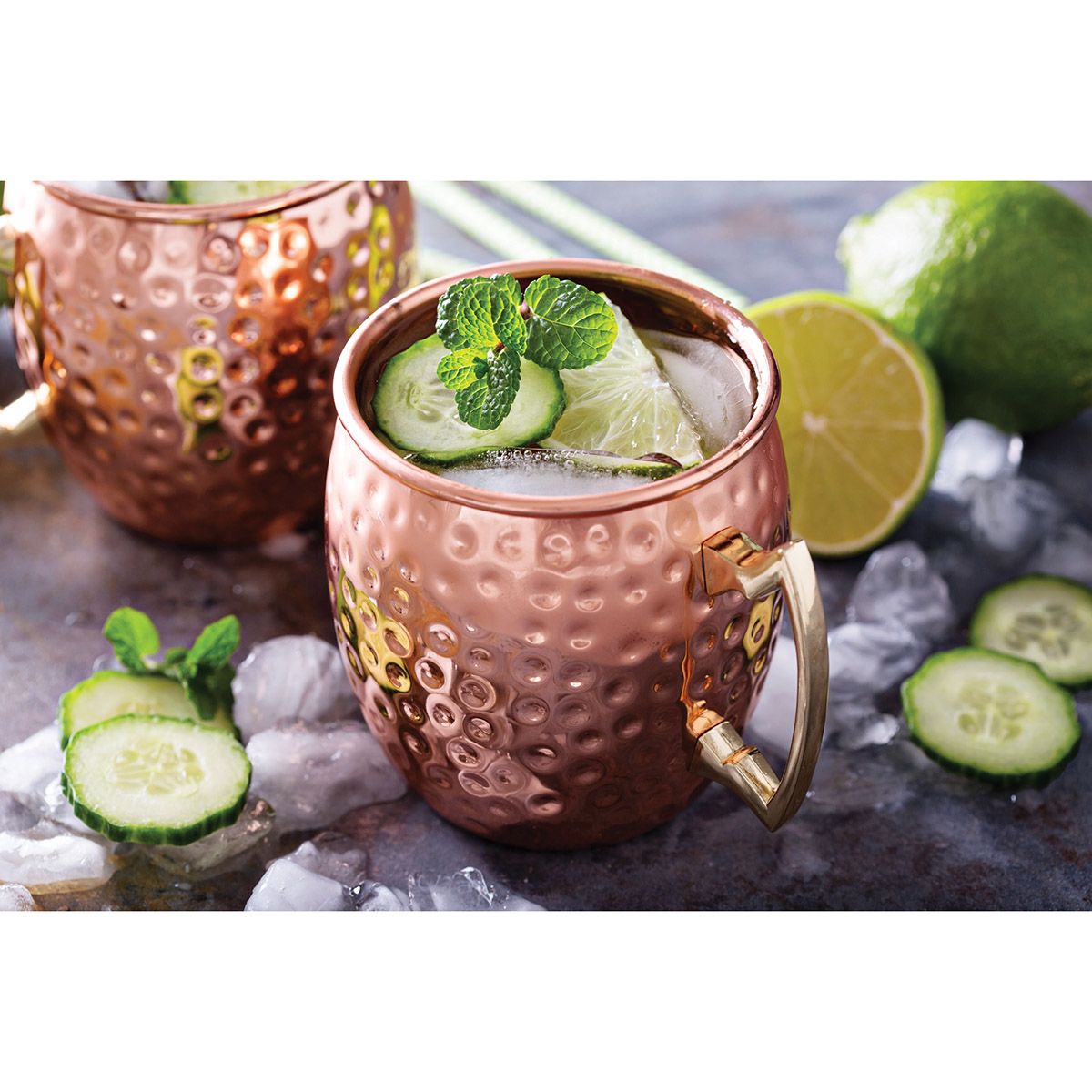 Bar Hammered Copper Moscow Mule Drinking Mug