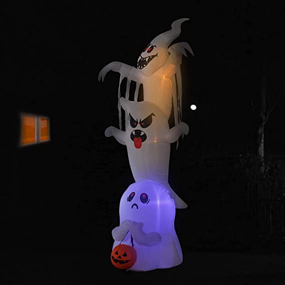 10ft Tall Halloween Inflatable Overlapping Ghost