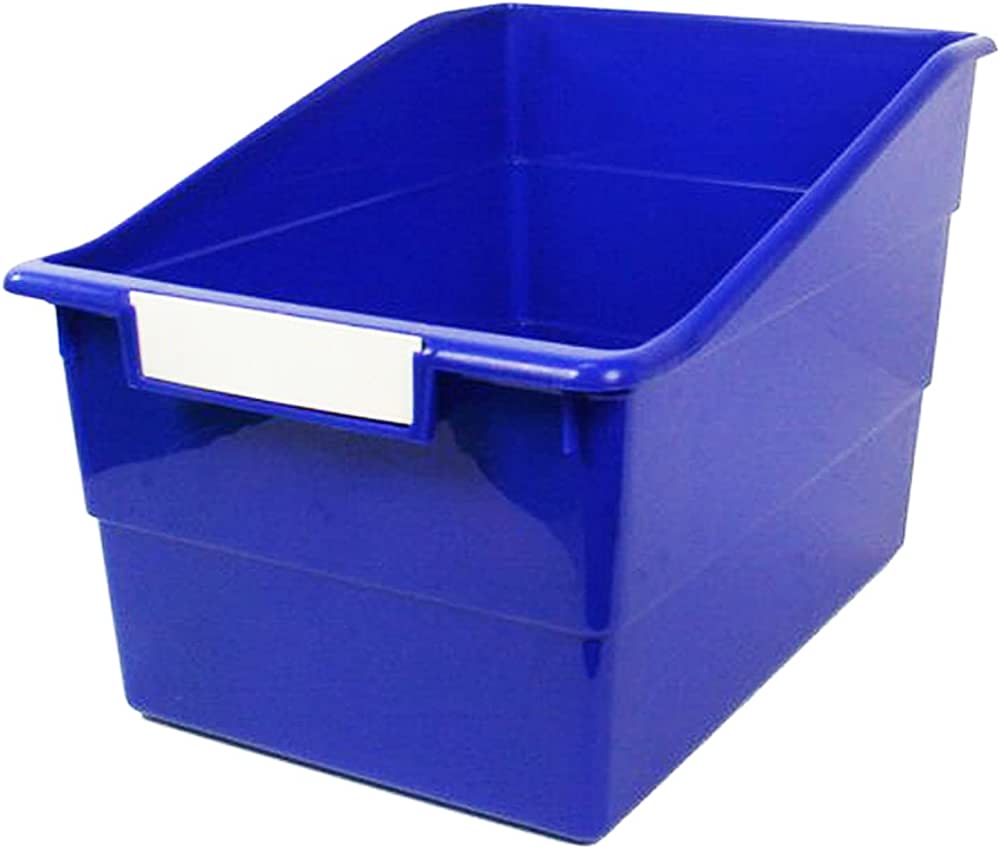 Wide Tattle Shelf File With Label Holder Blue