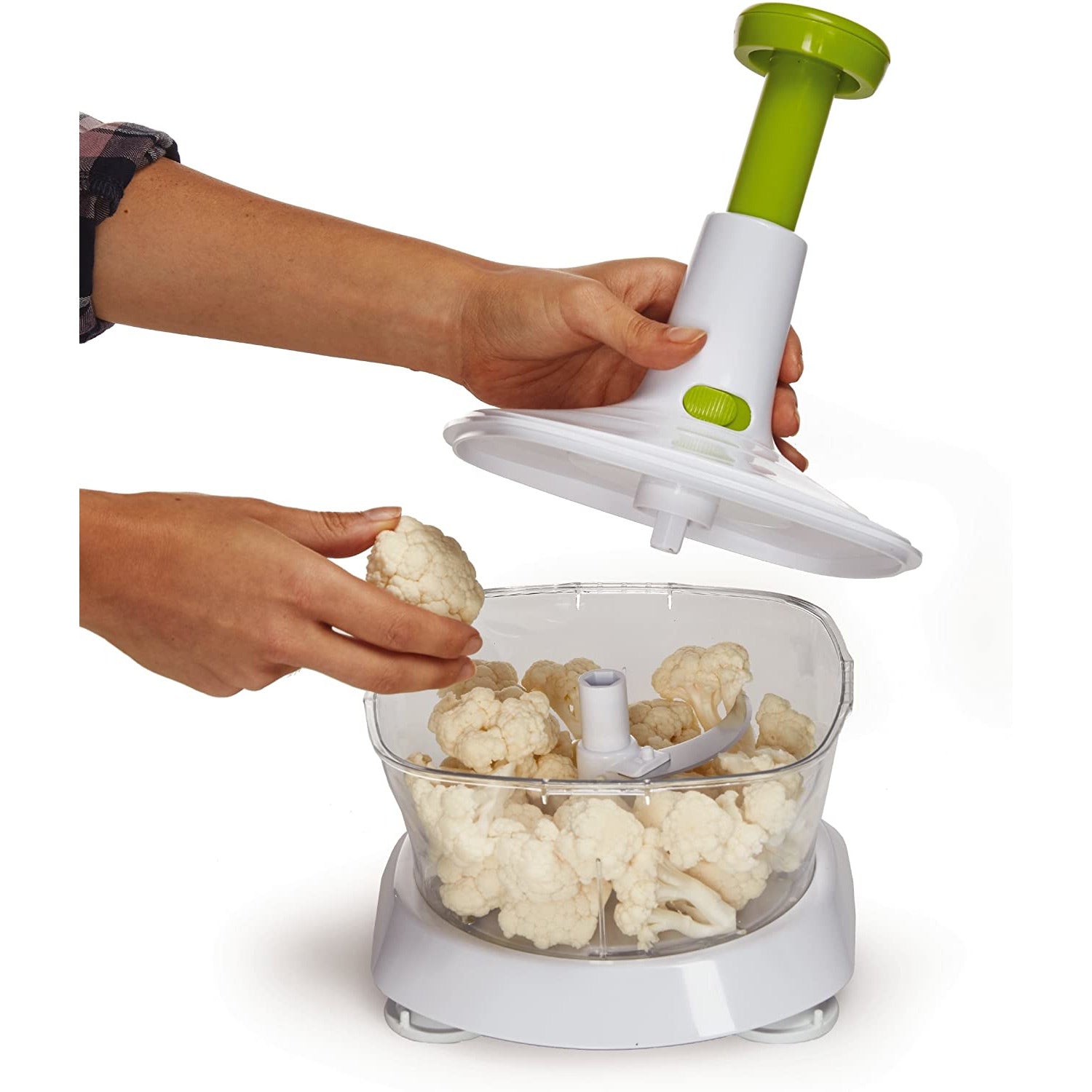 Rice-n-Slice Manual Vegetable Ricer White/Green