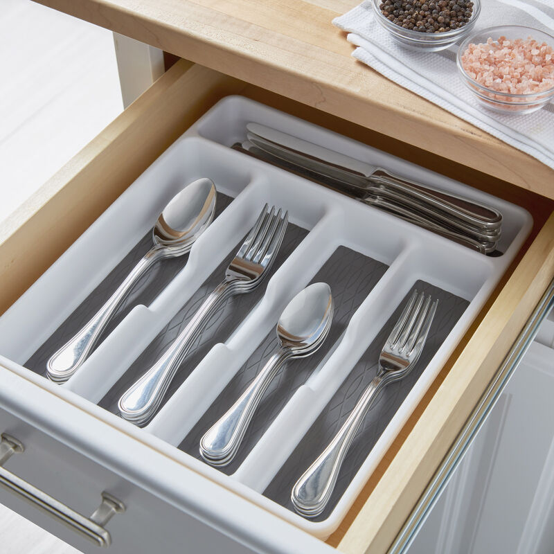 5 COMPARTMENT DRAWER ORGANIZER  WHITE