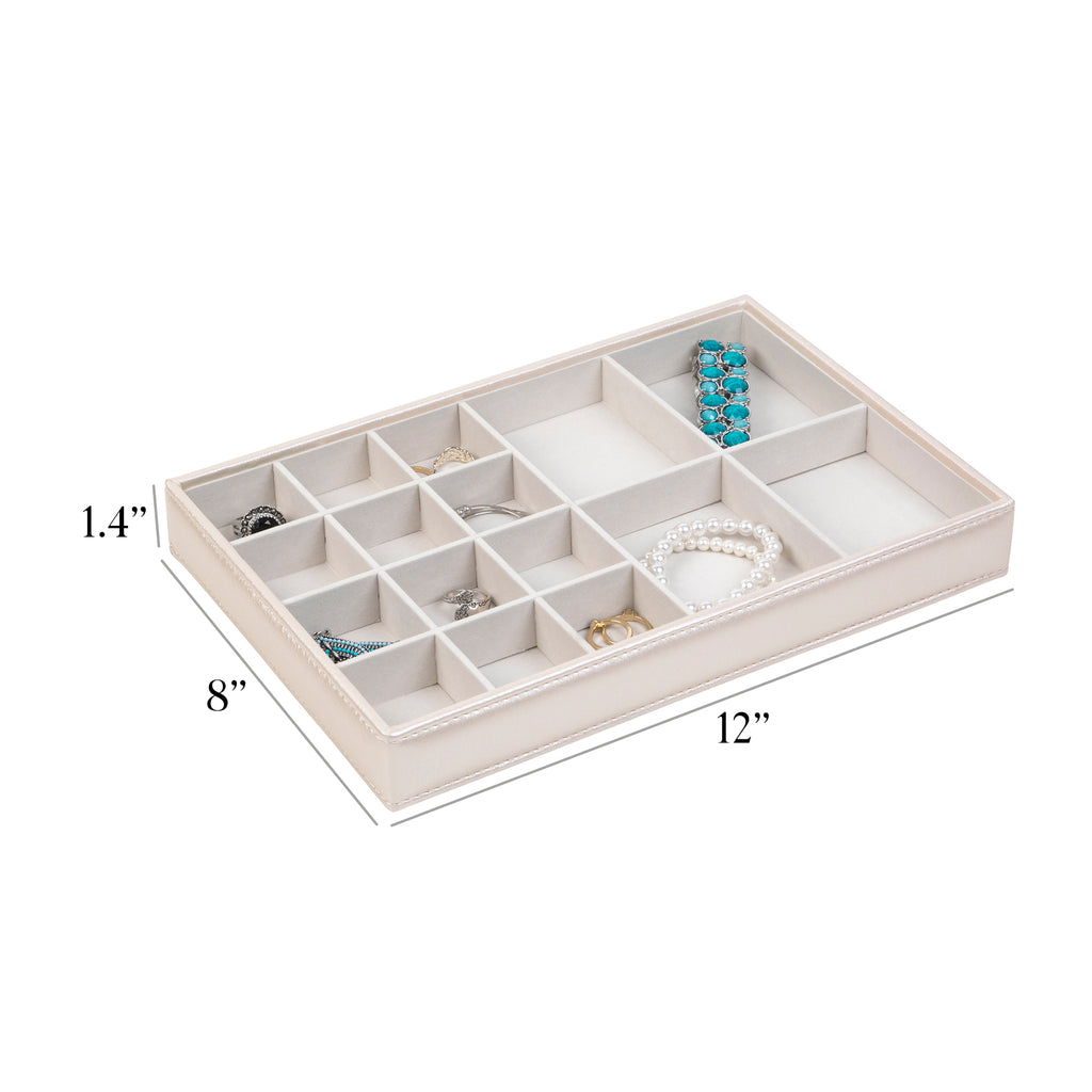 Jewelry Tray 16-Compartment  Champagne