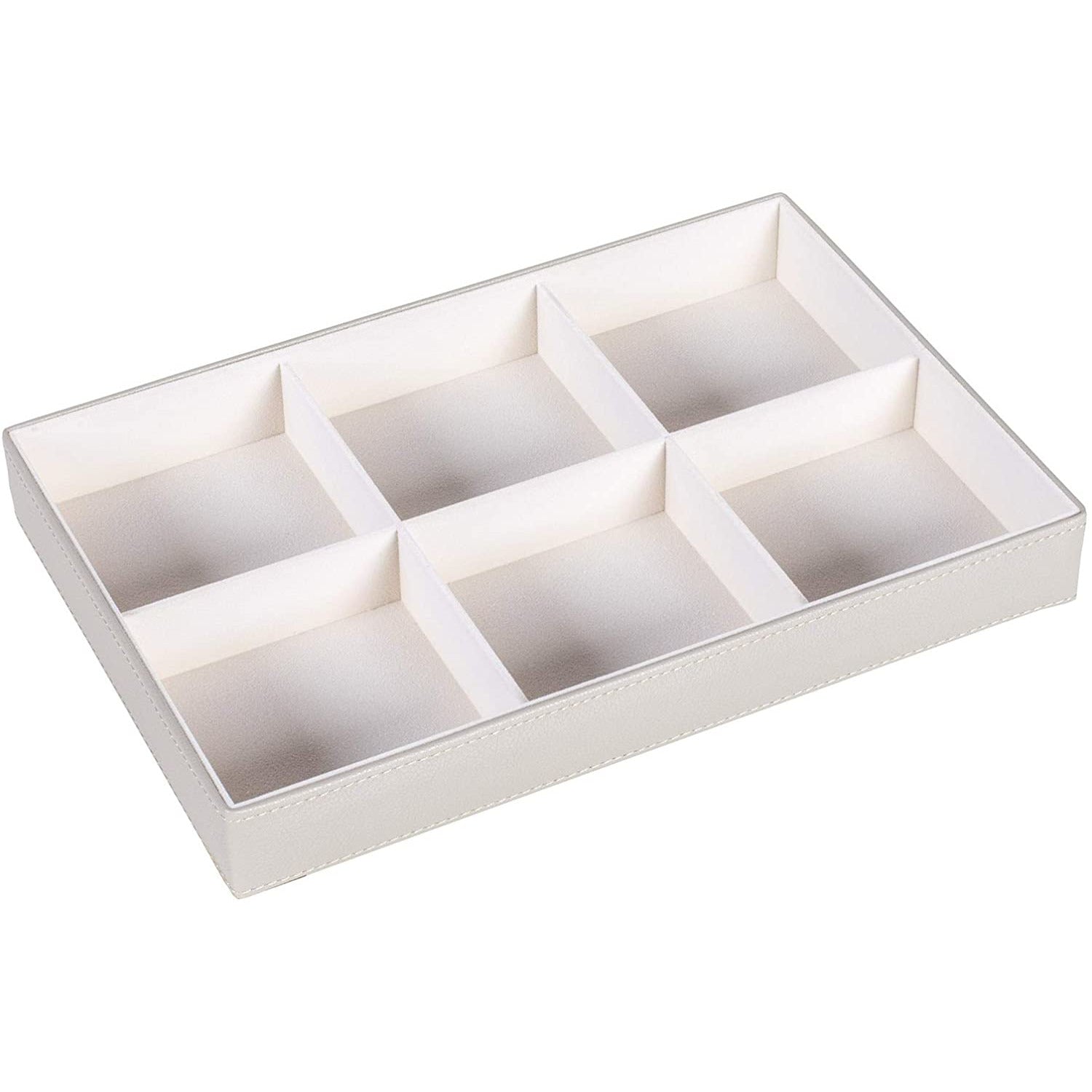 Jewelry Storage Organizer Tray 6-Compartment Grey