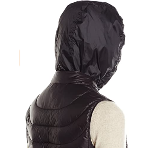 Women's Packable Cinched Back Fit-and-Flare Vest with Detachable Hood