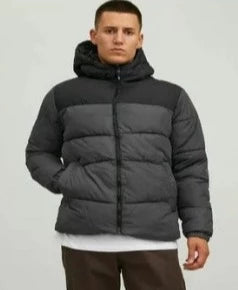 Color Block Heavy Puffer Charcoal