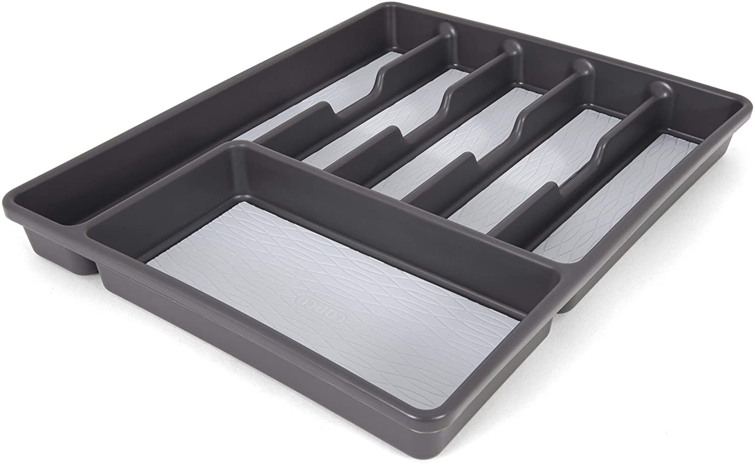 6 COMPARTMENT DRAWER ORGANIZER CHARCOAL