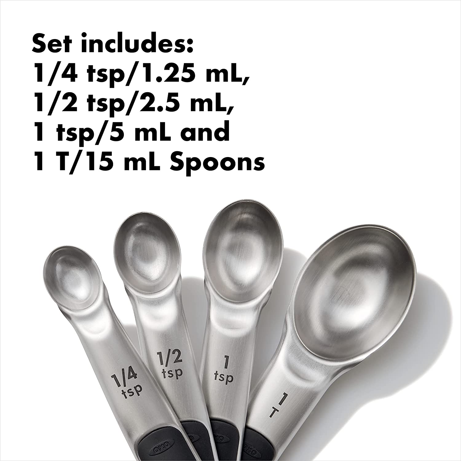 OXO GG 4 PIECE STAINLESS STEEL MEASURING SPOONS MAGNETS