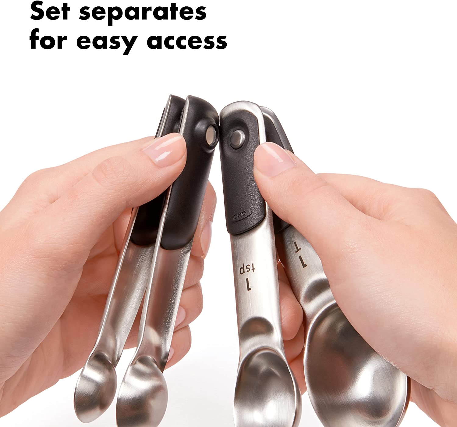 OXO GG 4 PIECE STAINLESS STEEL MEASURING SPOONS MAGNETS