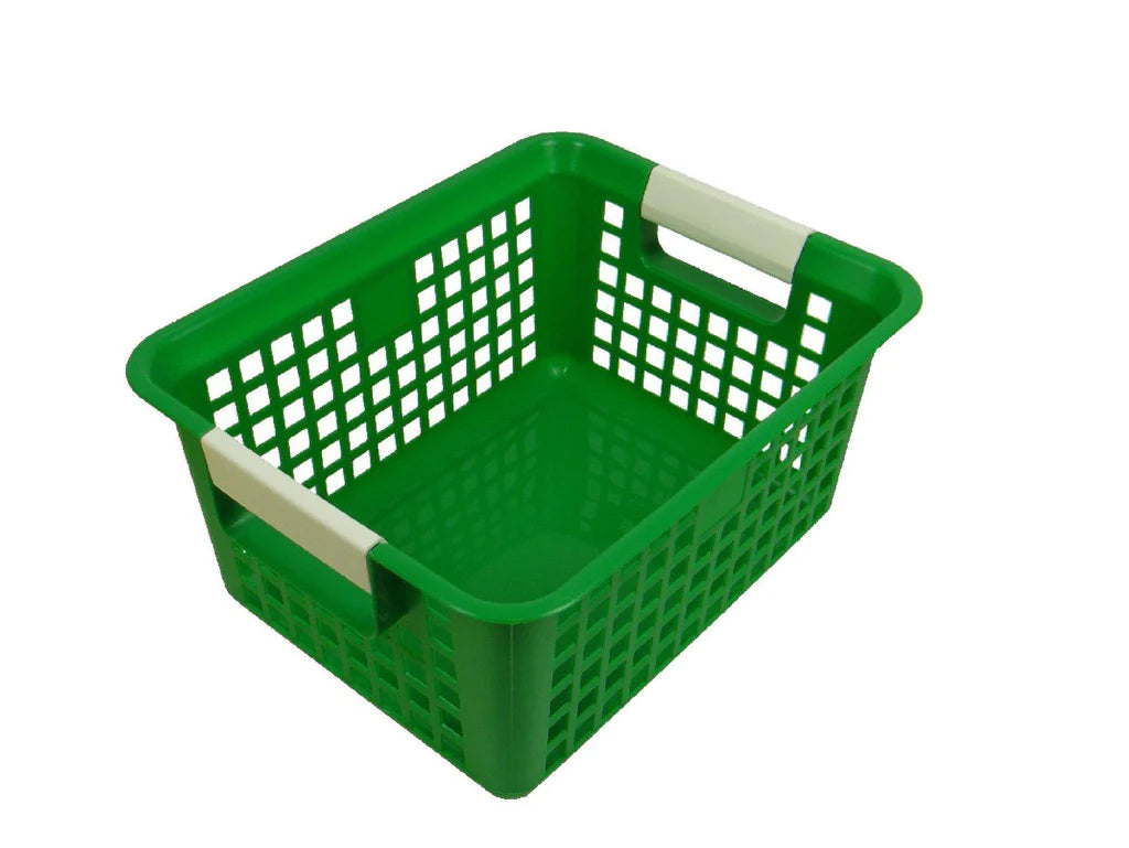 Tattle Letter Basket with Label Holder Green