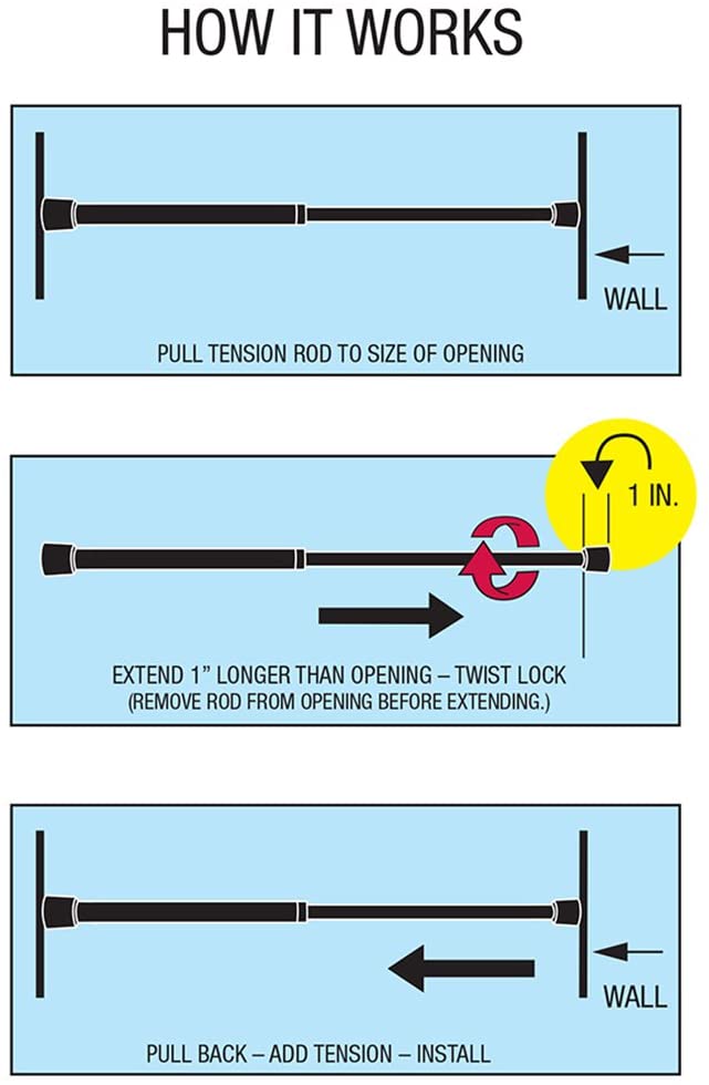 Brushed SS Forma Curtain Tension Rod 52-90""