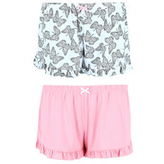 Coral Print Ruffle Pajama Shorts 2 Pack