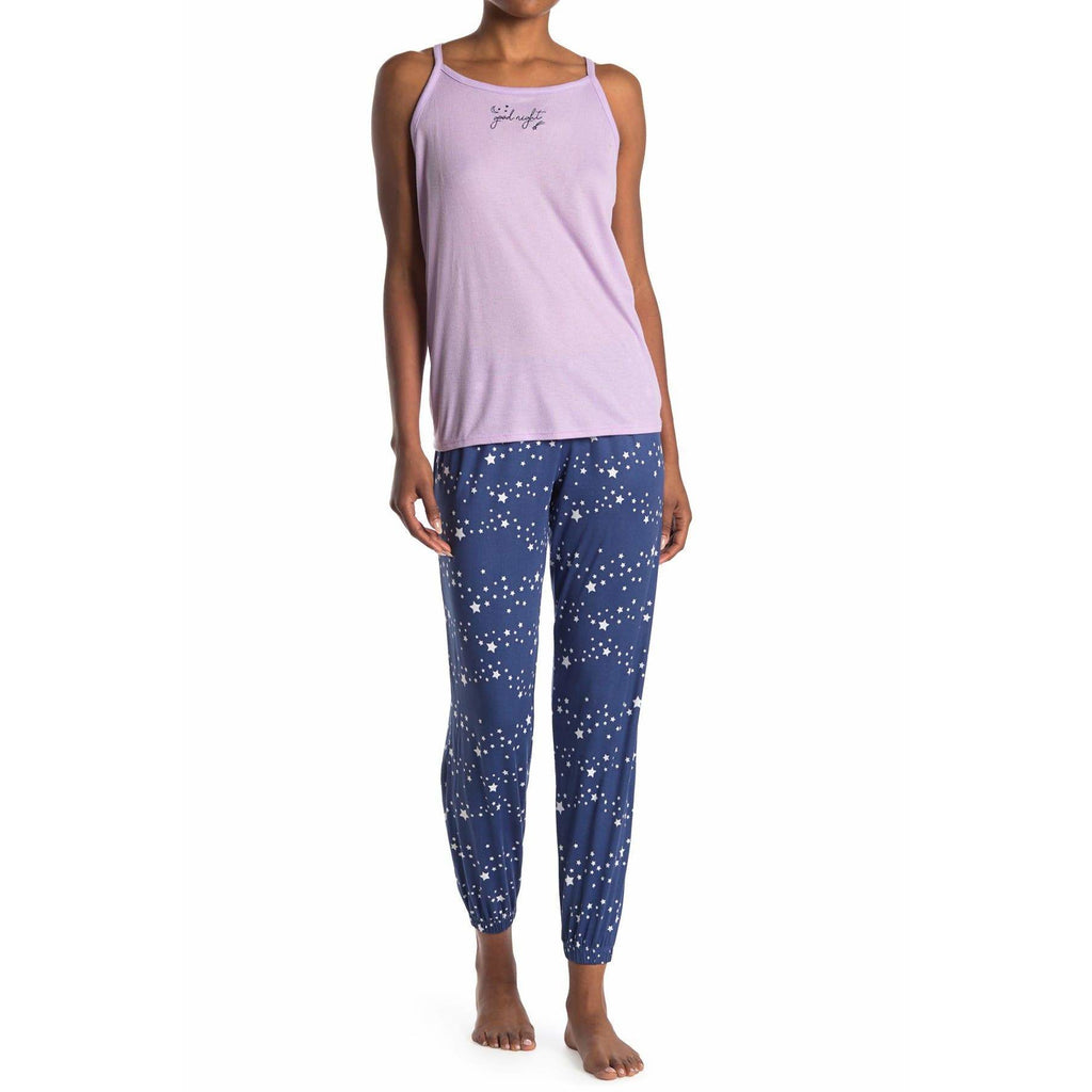 Printed Sleepover 2-Piece Pajama Set Lilac