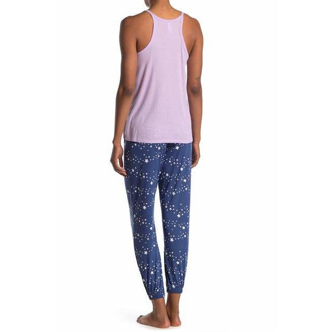 Printed Sleepover 2-Piece Pajama Set Lilac