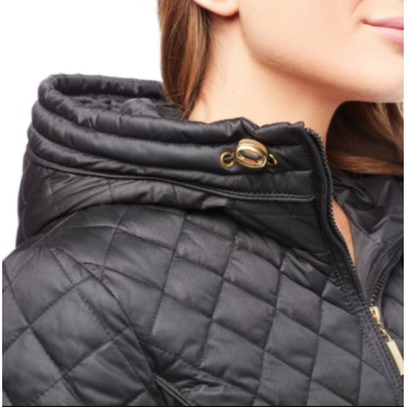 Women's Quilted Satin Belted Down Coat